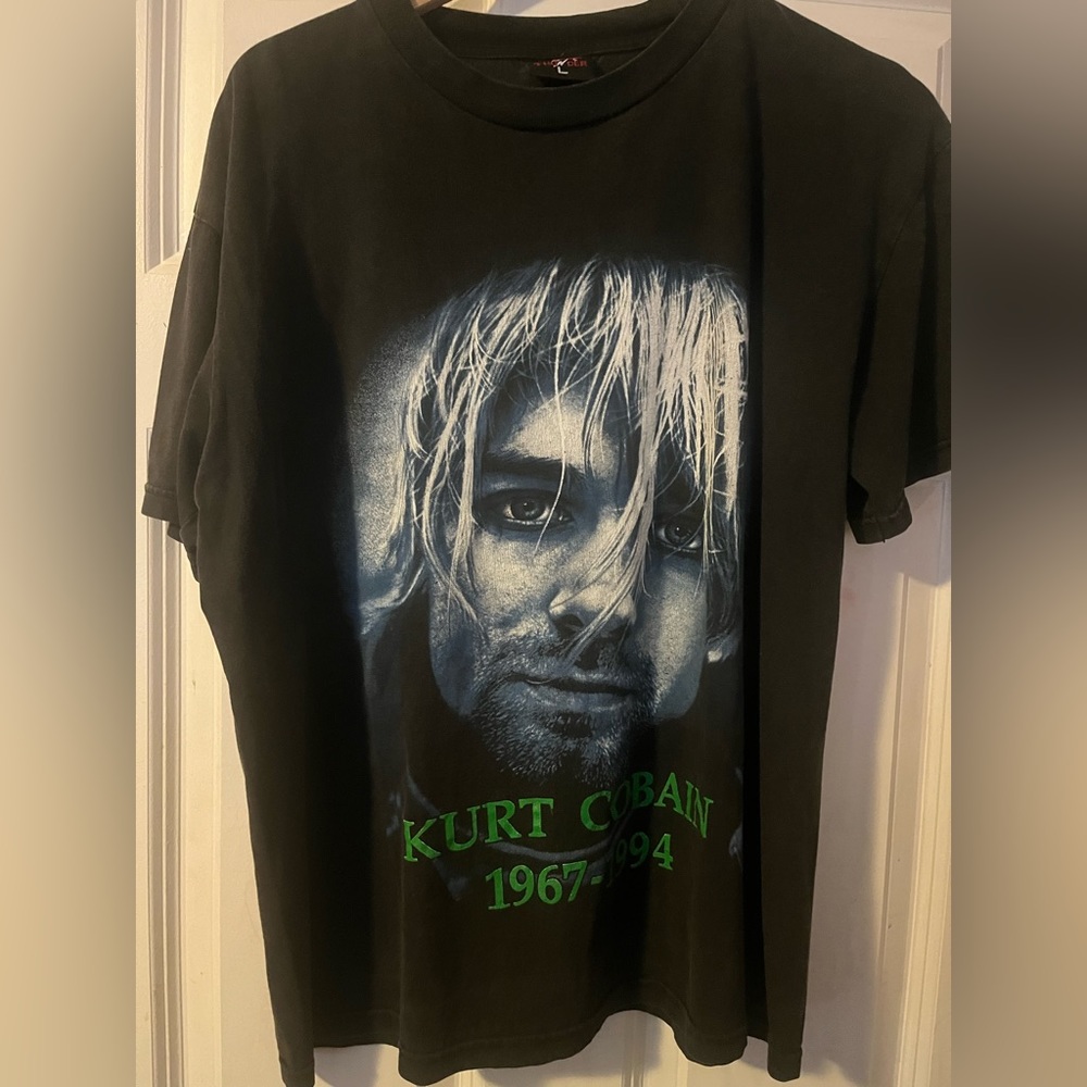 Vintage Tee T Shirt - Kurt Cobain Bootleg Band Rap Tee - L